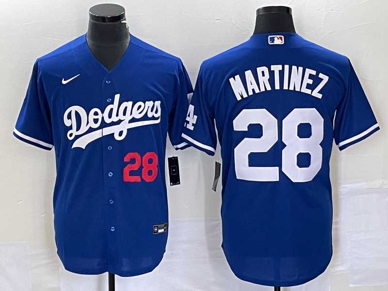 Men%27s Los Angeles Dodgers #28 JD Martinez Number Blue Stitched Cool Base Nike Jersey->new york yankees->MLB Jersey